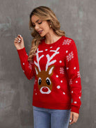 Christmas Theme Round Neck Sweater - Guy Christopher