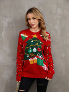 Christmas Theme Round Neck Sweater - Guy Christopher