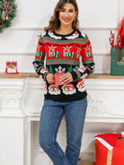 Christmas Theme Round Neck Sweater - Guy Christopher