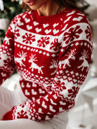 Christmas Theme Round Neck Sweater - Guy Christopher