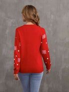 Christmas Theme Round Neck Sweater - Guy Christopher