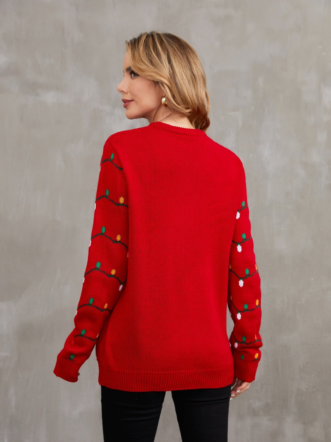 Christmas Theme Round Neck Sweater - Guy Christopher