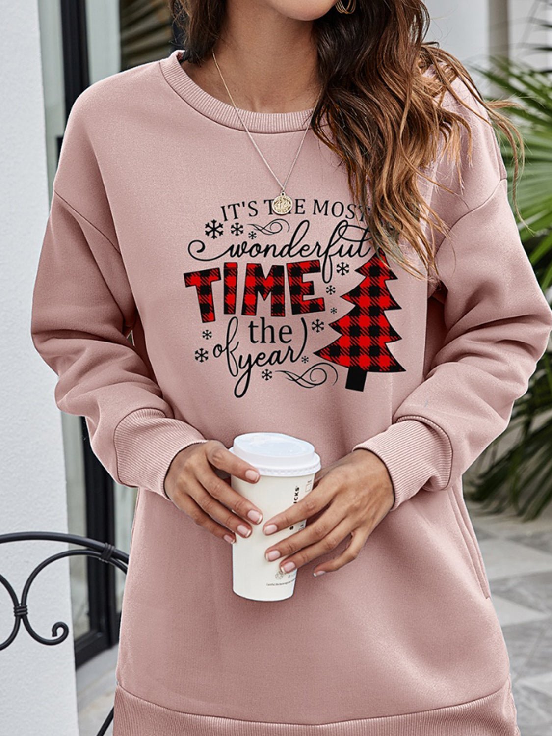 Christmas Tree Graphic Drop Shoulder Sweatshirt - Guy Christopher