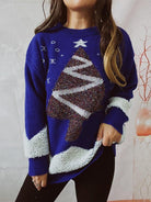 Christmas Tree Graphic Dropped Shoulder Sweater - Guy Christopher