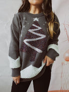 Christmas Tree Graphic Dropped Shoulder Sweater - Guy Christopher