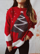 Christmas Tree Graphic Dropped Shoulder Sweater - Guy Christopher