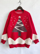 Christmas Tree Graphic Dropped Shoulder Sweater - Guy Christopher