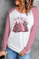 Christmas Tree Graphic Round Neck Long Sleeve T-Shirt - Guy Christopher