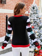 Christmas Tree Graphic Round Neck Sweater - Guy Christopher