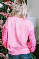 Christmas Tree Sequin Round Neck Sweatshirt - Guy Christopher