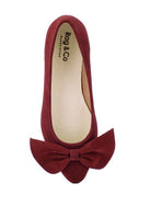 CHUCKLE Big Bow Suede Ballerina Flats - Guy Christopher