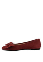 CHUCKLE Big Bow Suede Ballerina Flats - Guy Christopher