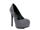 CLARISSE Diamante Faux Suede high Heeled Pumps - Guy Christopher