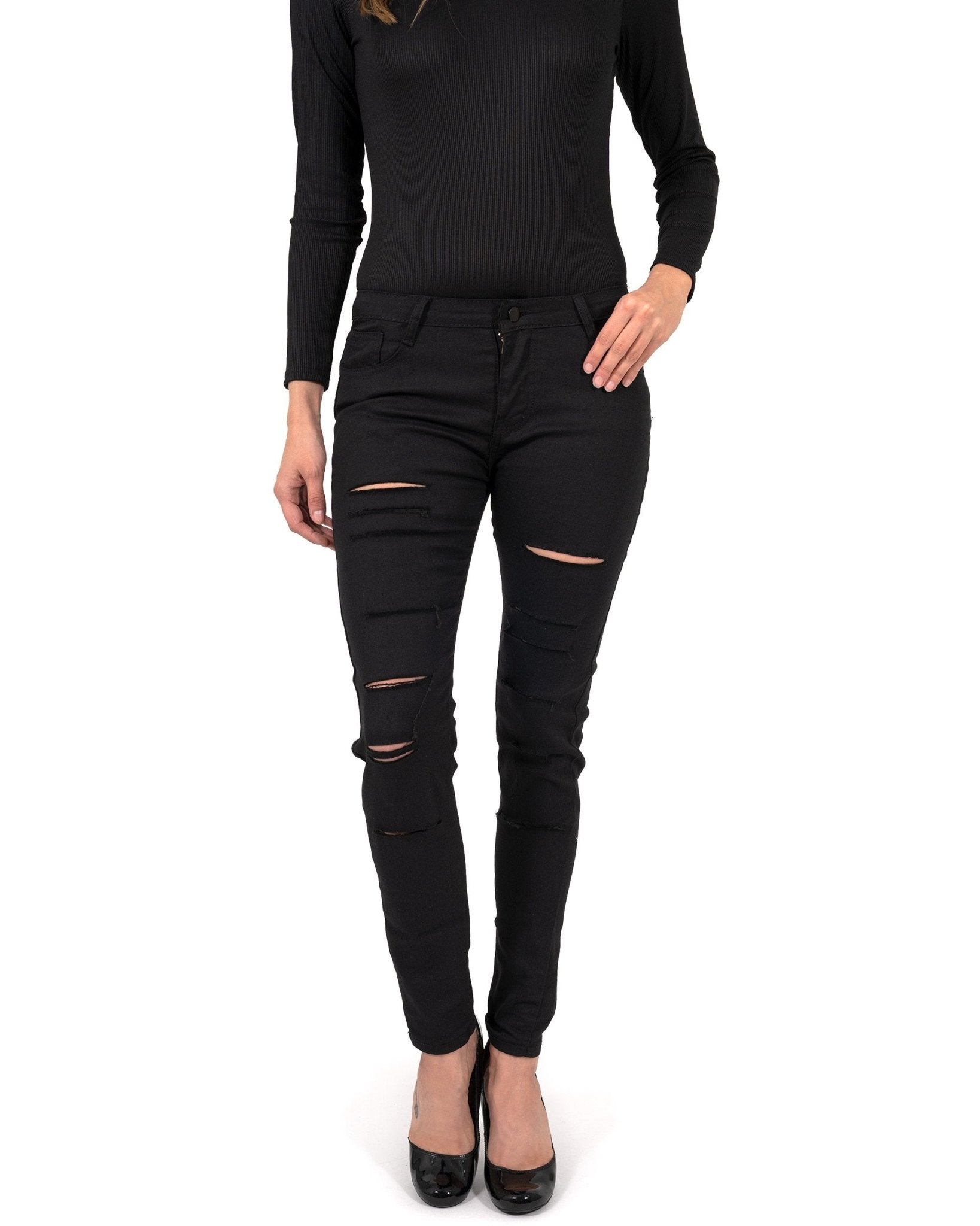Clifton Ripped High Waist Skinny Jeans - Guy Christopher