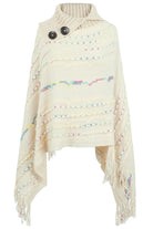 Cloak Sleeve Fringe Detail Poncho - Guy Christopher