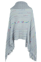 Cloak Sleeve Fringe Detail Poncho - Guy Christopher