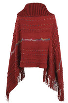 Cloak Sleeve Fringe Detail Poncho - Guy Christopher