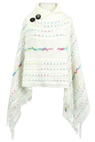 Cloak Sleeve Fringe Detail Poncho - Guy Christopher