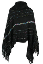 Cloak Sleeve Fringe Detail Poncho - Guy Christopher