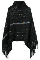 Cloak Sleeve Fringe Detail Poncho - Guy Christopher