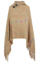 Cloak Sleeve Fringe Detail Poncho - Guy Christopher