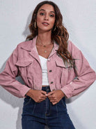 Collared Neck Dropped Shoulder Buttoned Jacket - Guy Christopher