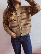 Color Block Button Front Cardigan - Guy Christopher