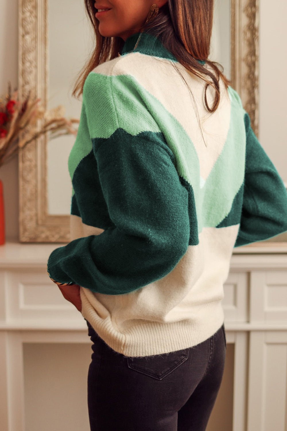 Color Block Buttoned Sweater - Guy Christopher