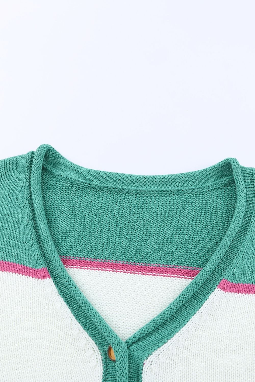 Color Block Buttoned V-Neck Sweater - Guy Christopher