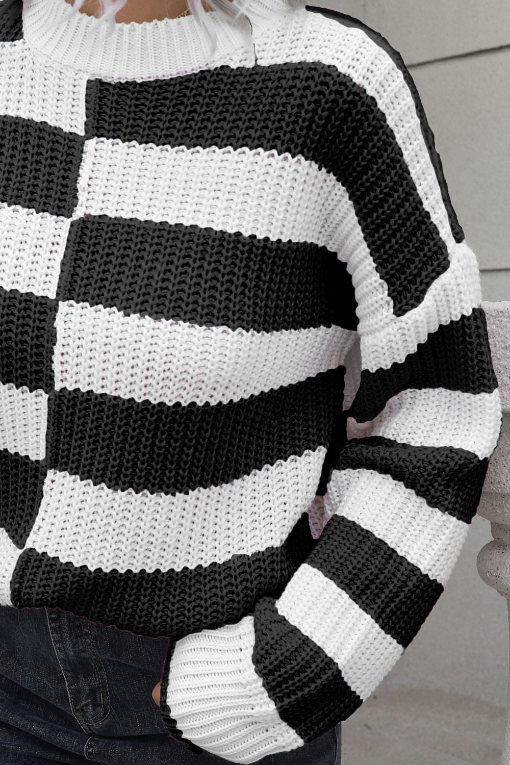 Color Block Dropped Shoulder Sweater - Guy Christopher