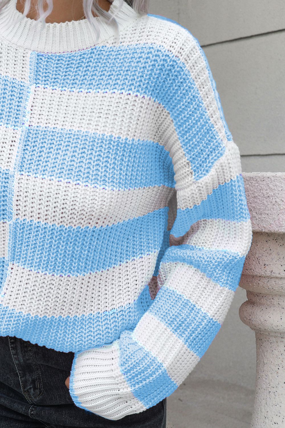 Color Block Dropped Shoulder Sweater - Guy Christopher
