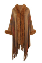 Color Block Fringe Detail Poncho - Guy Christopher