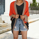 Color Block Open Front Cardigan - Guy Christopher