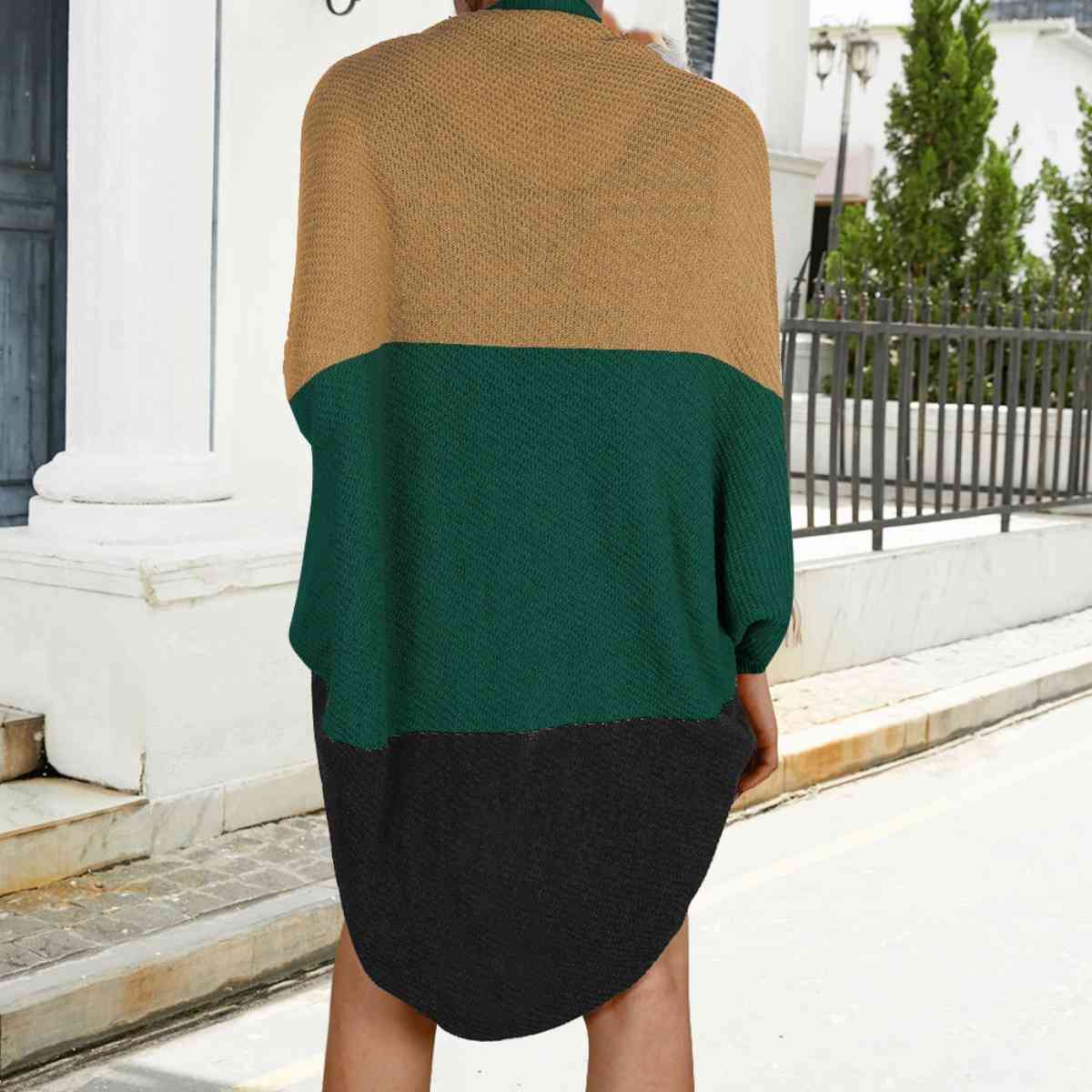 Color Block Open Front Cardigan - Guy Christopher