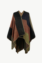 Color Block Open Front Poncho - Guy Christopher
