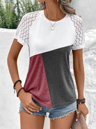 Color Block Raglan Sleeve Round Neck Tee - Guy Christopher