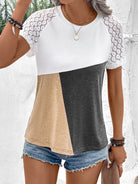 Color Block Raglan Sleeve Round Neck Tee - Guy Christopher