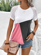 Color Block Raglan Sleeve Round Neck Tee - Guy Christopher