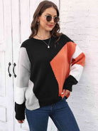 Color Block Round Neck Sweater - Guy Christopher