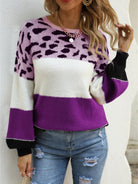 Color Block Round Neck Sweater - Guy Christopher