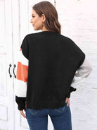 Color Block Round Neck Sweater - Guy Christopher