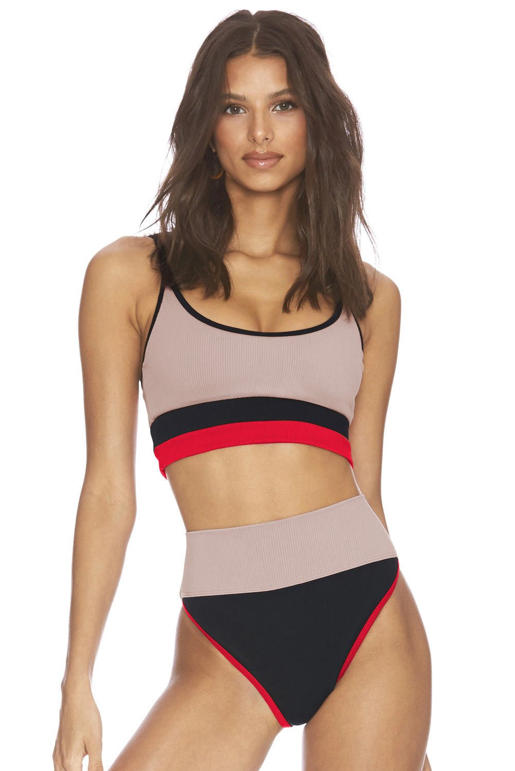 Color Block Spaghetti Strap Two-Piece Swim Set - Guy Christopher