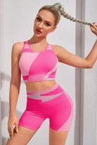 Color Block Sports Bra and Shorts Set - Guy Christopher