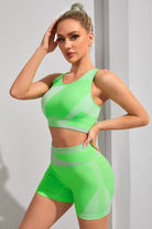 Color Block Sports Bra and Shorts Set - Guy Christopher