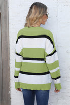 Color Block V-Neck Dropped Shoulder Sweater - Guy Christopher