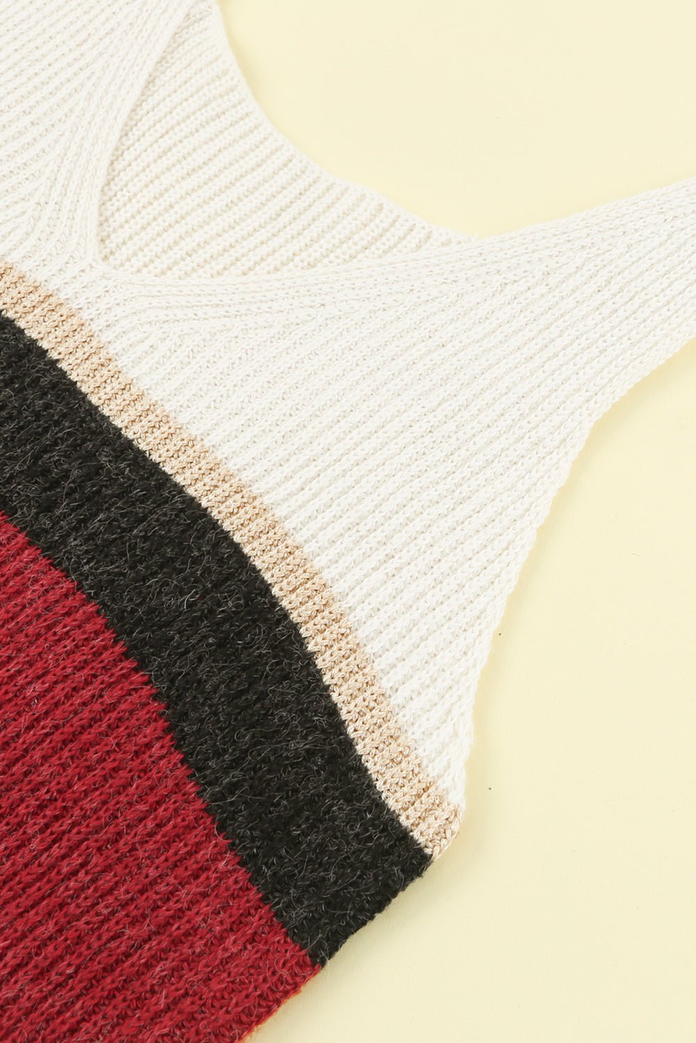 Color Block V-Neck Rib-Knit Tank - Guy Christopher