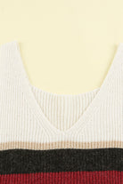 Color Block V-Neck Rib-Knit Tank - Guy Christopher