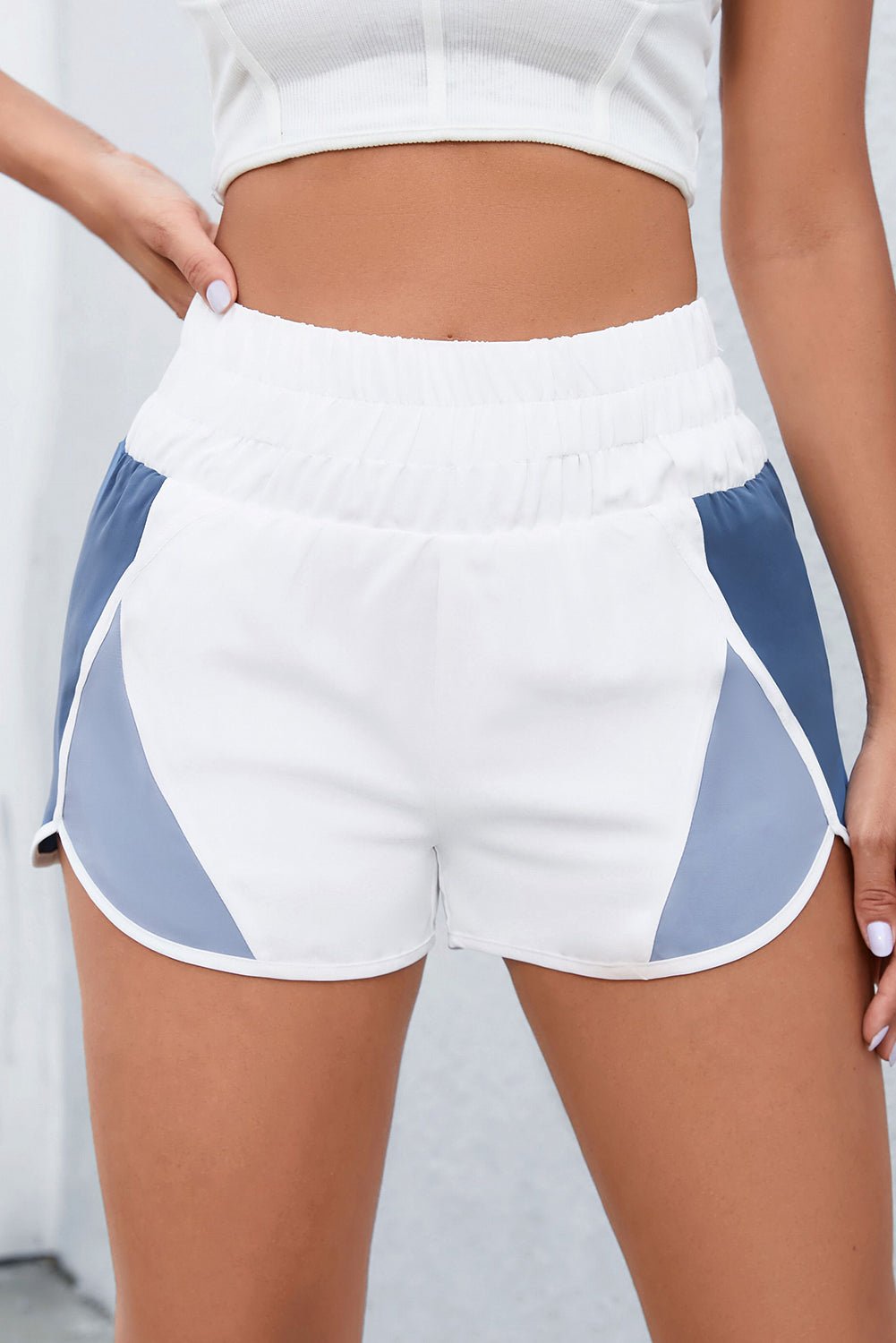 Color Block Wide Waistband Shorts - Guy Christopher