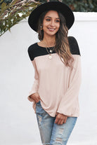 Contrast Balloon Sleeve Blouse - Guy Christopher