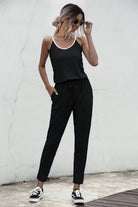 Contrast binding Cami Jumpsuit - Guy Christopher